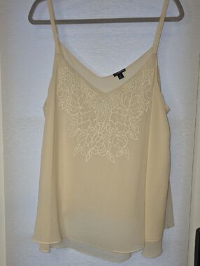 torrid Cream Floral-Embroidered V-Neck Camisole